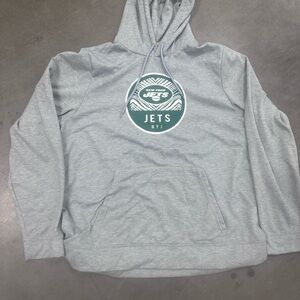 XL Men's Gray Pullover Hoodie NY JETS